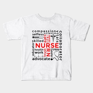 Nursing related words and symbols Kids T-Shirt